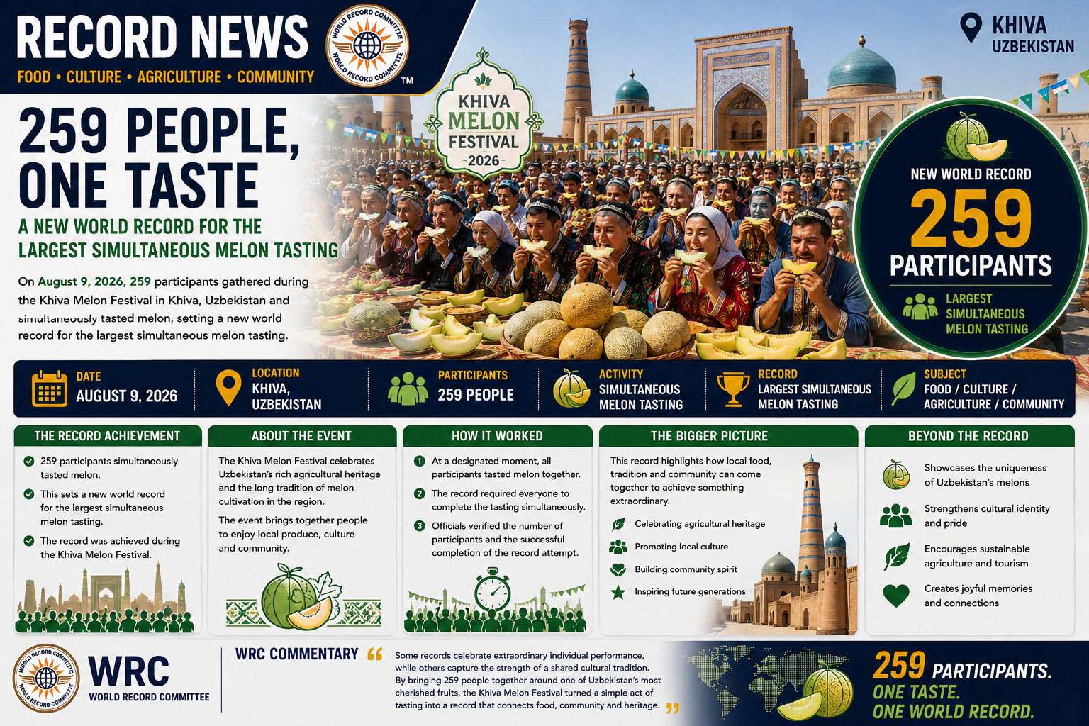 259 People, One Taste - A New World Record for the Largest Simultaneous Melon Tasting