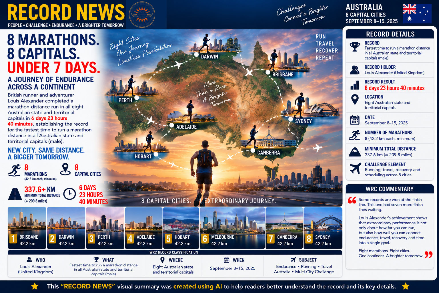 Fastest time to run a marathon distance in all Australian state and territorial capitals (male)