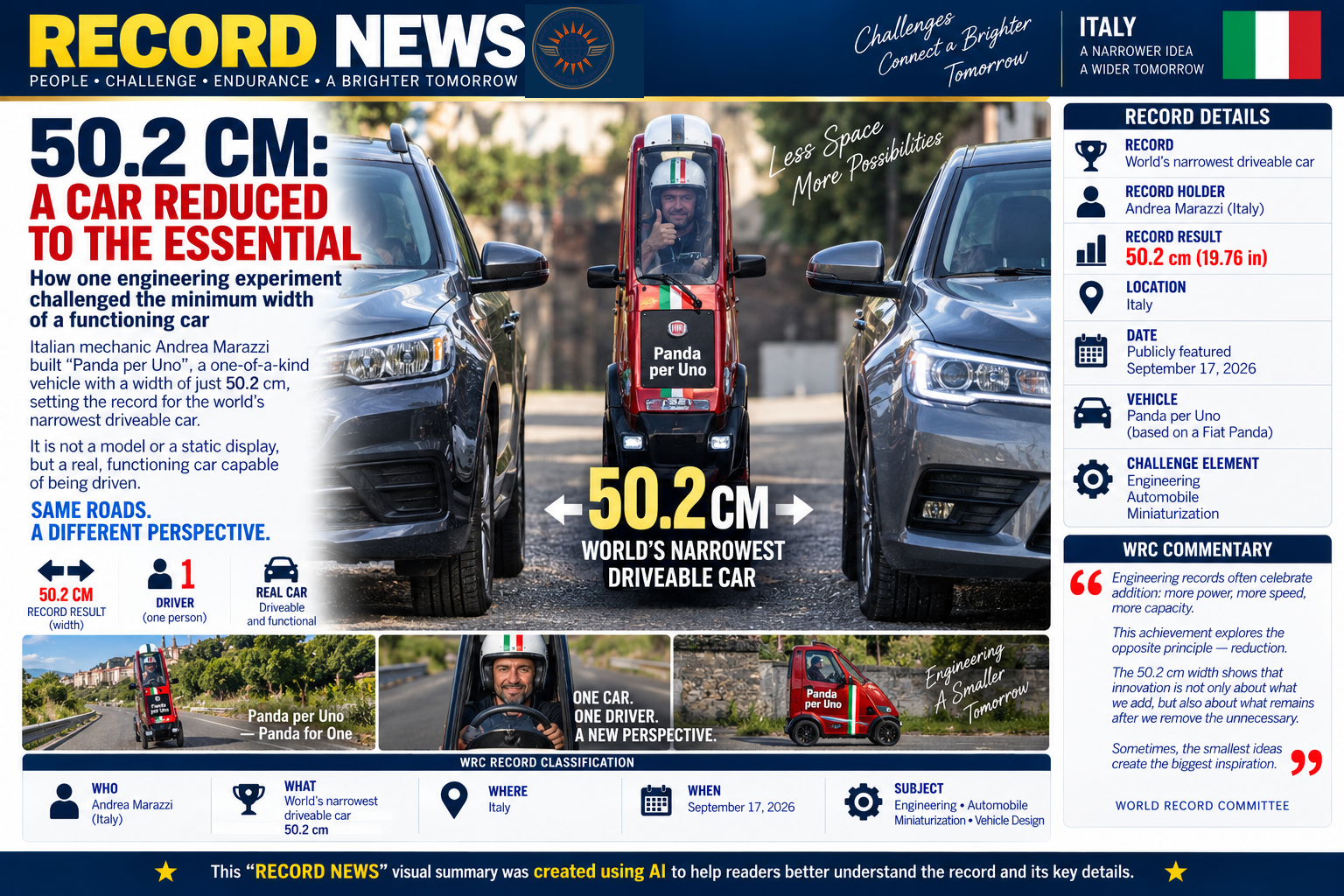 World’s narrowest driveable car