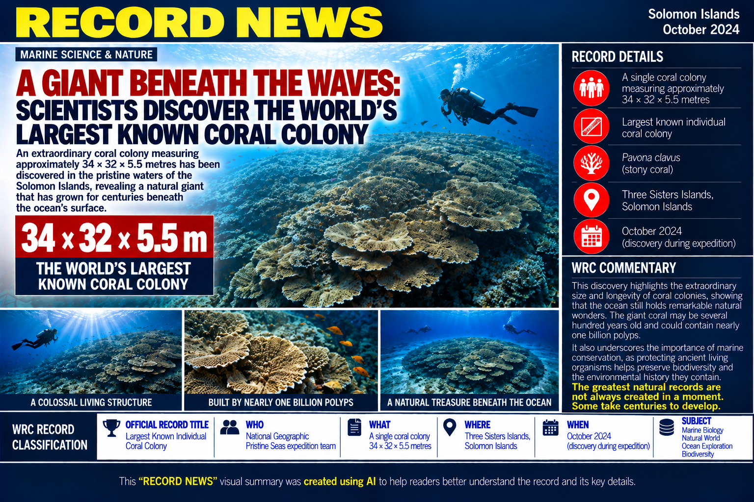 Largest Known Individual Coral Colony